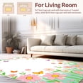 thumbnail image 2 of ODIKA 5'x7' Machine Washable Non-Slip Area Rug, Fairy Tale Meadow with Blooming Florals and Floating Butterflies High Traffic Rug with Pad, Pink, 396245, 2 of 8