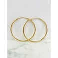 thumbnail image 3 of Endless Hoop Earrings Real Gold Filled 30x30mm For Womens / Argollas Arracadas en Oro Laminado Mujer / Hoop for Everyday, 3 of 5