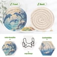 thumbnail image 5 of BZSMCE 6Pcs Drink Coasters With Holder 3.94Inch Dolphin Play on The Ocean Creative Coil Coaster Coasters Colors Absorbent Coasters for Drinks Coasters Set Thicken Heat for Home Table, 5 of 7