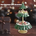 thumbnail image 4 of Christmas Tree Dessert Table Fruit Plate Double Layer Cake Stand Holiday Party Candy Plate Snack Tray, 4 of 5