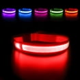 thumbnail image 1 of Collar para perros recargable e impermeable con luz LED intermitente y correa ajustable para perros pequeños, medianos y grandes (rojo, L)., 1 of 5