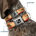 thumbnail image 2 of Buckle-Down Pet Collar, Dog Collar Metal Seatbelt Buckle, California Flag Continuous Vintage, 16 to 23 Inches 1.5 Inch Wide, 2 of 8
