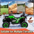 thumbnail image 5 of Joyracer 24V 4x4 Kids ATV Electric 4-Wheeler with Leather 2-Seater, 24 Volt Ride on Toys for Big Kids w/ Kneepads, 4x200W Motors, Bluetooth Music, Green, 5 of 9