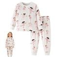 thumbnail image 6 of Gerichy Toddler Girl Clothes Set Soft Thick Stretchy Pajamas Outfits Graphic Sweatshirts & Jogger Pants Cute Winter Home Outdoor 2T-12T, 6 of 7