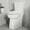 White, variant on Los Flexi 21 Inch Extra Tall Two-Piece Skirted Toilet with 1.1/1.28 GPF Dual Flush, Elongated Bowl, Soft-Close Seat & 12" Rough-In