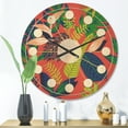 thumbnail image 2 of Designart 'Tropical Leaves Retro Pattern I' Mid-Century Modern Wood Wall Clock, 2 of 5