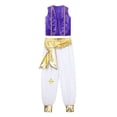 thumbnail image 3 of Alvivi Kids Boys Arabian Prince Cosplay Costume Party Performance Waistcoat Vest Loose Pants Dark Purple 8, 3 of 7