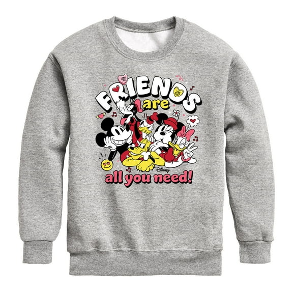 Disney - Friends Are All You Need - Toddler & Youth Crewneck Fleece Sweatshirt