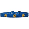 thumbnail image 1 of Happy Face Widget Croc Dog Collar Blue Size 12, 1 of 1
