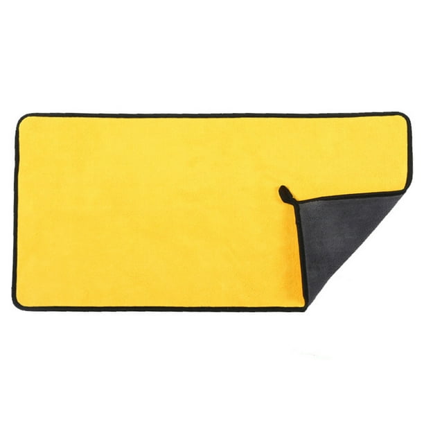 Ygjytge Toalla Polar Coral para Lavado Coches Limpieza Del Amarillo+Gris (30x60cm)