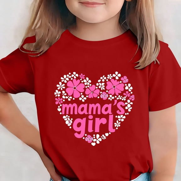 ATOGUTA Tshirts for Girls Kids Happy Mother’s Day T-Shirt with I Love Mommy Graphic Red, Size 3T-15