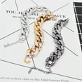 thumbnail image 3 of Granjero Gordo Pulsera de cuentas hecha a mano, adecuada tanto para hombres como para mujeres, con una pulsera de cadena gruesa simple y versátil (plata), 3 of 3