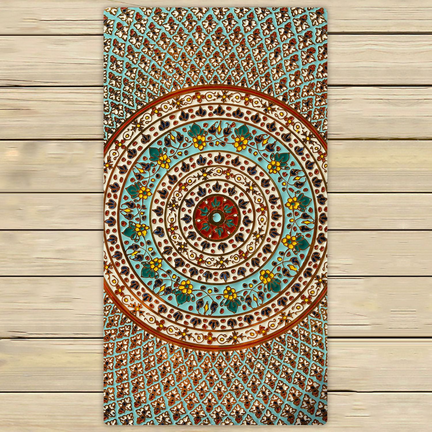 PHFZK Mandala Towel, Ethnic Geometry Hand Towel Bath Bathroom Shower