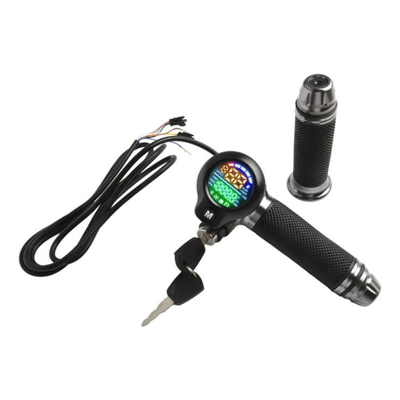 Electric Bicycle Throttle Grip 24-72V 6/8pins Speed Control LCD Color Screen Display Instrument Turn Grips E-bike Handle Parts