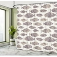 thumbnail image 4 of Ambesonne Nautical Shower Curtain, Fish Sea Animal Marine Art, 69"Wx70"L, Pale Eggplant, 4 of 4