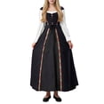 thumbnail image 6 of LEKWK Renaissance Dress for Women Lace-Up Long Sleeve Maxi Dress Vintage Medieval Dress Flowy Gorgeous Outfit for Halloween Cosplay Theme Party, 6 of 7