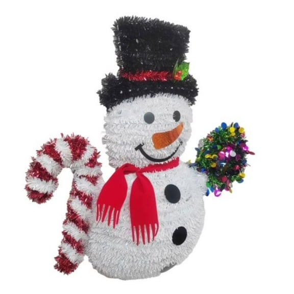 FC Young 9096069 19 in. Tinsel Snowman Hanging Decor