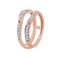 thumbnail image 2 of Round Cut White Cubic Zirconia Enhancer Guard Ring in 10k Rose Gold Ring Size - 7, 2 of 3