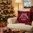 thumbnail image 2 of Luoshdecor Christmas Pillow Cover，Vintage Red White Plush Xmas Theme Decorative Throw Pillow Cases for Home and Living Room Winter Bed Decor 18x18 in, 2 of 6