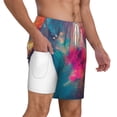 thumbnail image 3 of Picia Colorful Lightbulb Abstract pattern Mens Swim Trunks with Compression Liner Stretch Beach Shorts Quick Dry with Zipper Pockets No-Chafing Board Shorts-X-Large, 3 of 9