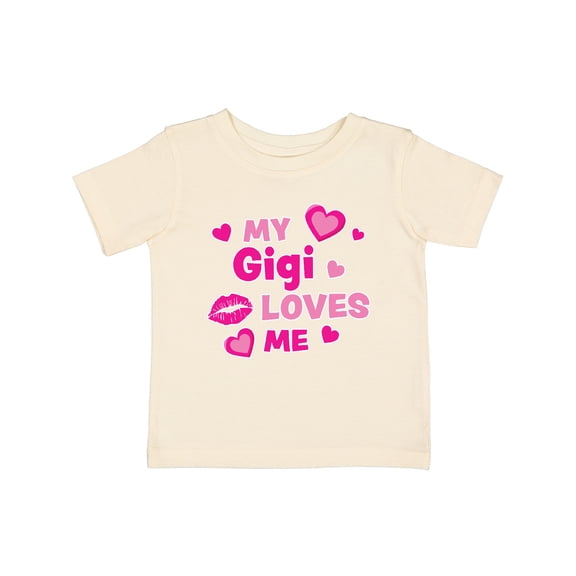 Inktastic Valentine's Day My Gigi Loves Me Hearts and Lips Boys or Girls Baby T-Shirt