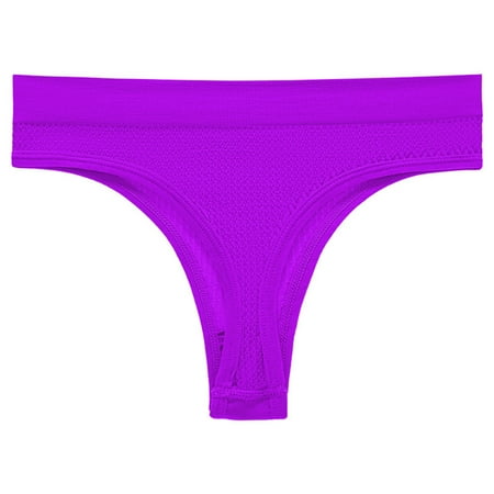 Panties for Women Tummy Women Solid Color Patchwork Briefs Panties Underwear Knickers Bikini Underpants Silk Panties for Women Purple S