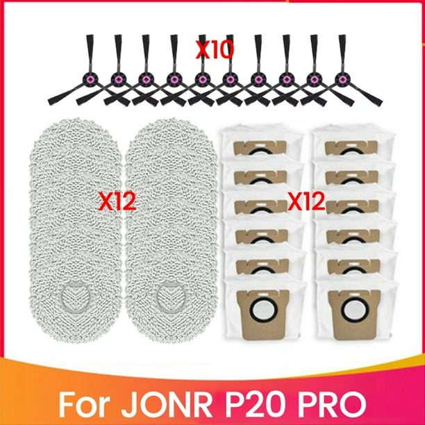 Kit de 34 Accesorios para Robot Aspirador P20 Pro, Cepillo Lateral Lavable, Mopa, Paño y Bolsa para el Polvo.