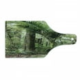 thumbnail image 1 of Forest Cutting Board, Foliage Tropical Jungle South American Growth Untouched Nature Vegetation, Decorative Tempered Glass Cutting and Serving Board, Wine Bottle Shape, Green Brown, by Ambesonne, 1 of 1