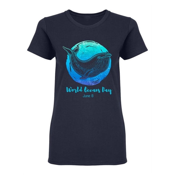 World Oceans Day Slogan Shaped T-Shirt Women -Image by Shutterstock, Female XX-Large