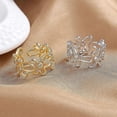 thumbnail image 3 of Bague Ouverte Fleur Creuse Mode Bagues Réglables Bijou Déclaration Cadeau Banmo, 3 of 5