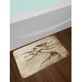thumbnail image 2 of Mermaid Bath Mat, Vintage Mermaid in the Sea with an Anchor Mythical Aquatic Creature Graphic Art, Non-Slip Plush Mat Bathroom Kitchen Laundry Room Decor, 29.5 X 17.5 Inches, Beige Brown, Ambesonne, 2 of 2