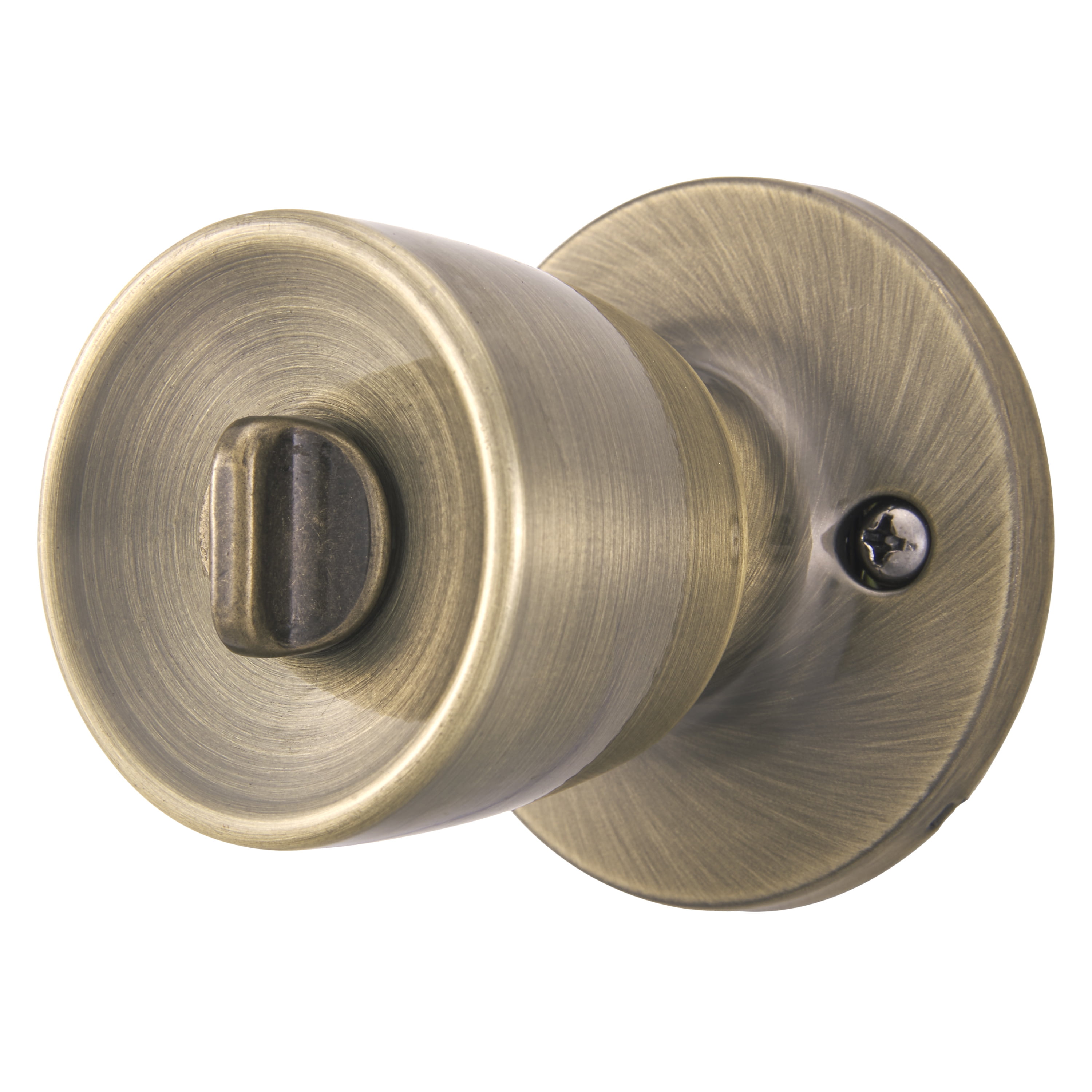 Brinks Keyed Entry Classic Bell Style Doorknob Twin pack, Antique Brass Finish