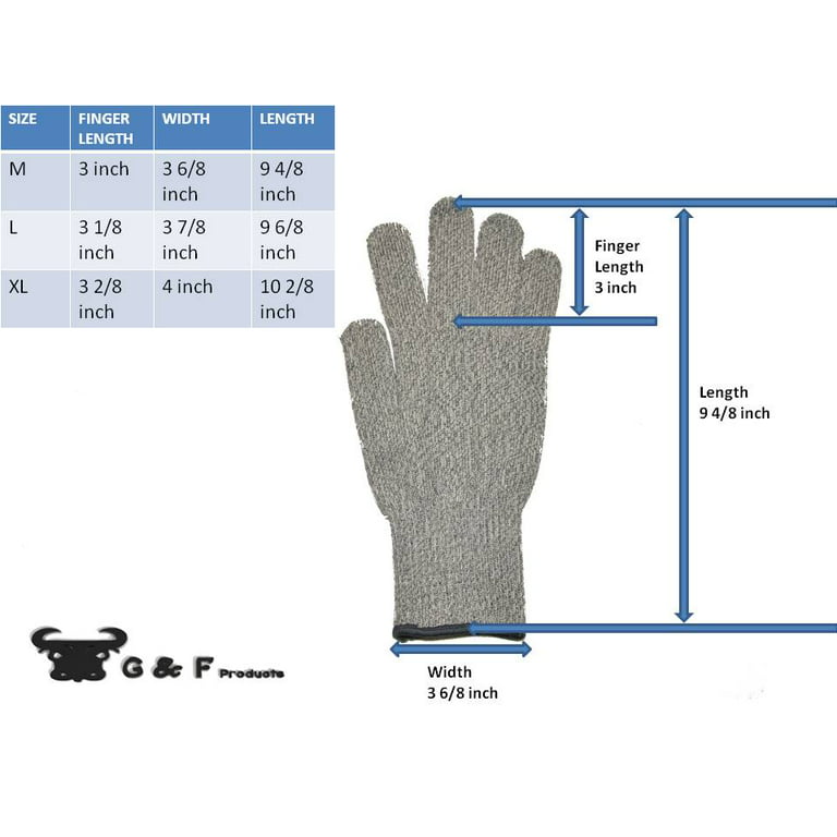 G & F Cutshield Hybrid Cut Resistant Gloves with Heat Resistant Coating, Cut  Level 5, Size Medium 