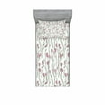thumbnail image 2 of Ambesonne Floral Fitted Sheet & Pillow Sham Set, Blossom in Vintage Colors, Full, Pink Green and Black, 2 of 3