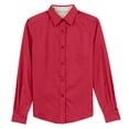 thumbnail image 5 of Womens Long Sleeve Easy Care Cotton/Polyester Shirt Red/Light Stone XL, 5 of 6