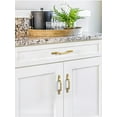 thumbnail image 5 of Goo-Ki 6 Pack Brushed Gold Cabinet Handle Drawer Pulls, 7.6 Inch(192mm) Solid Zinc Alloy Modern Gold Bar Pull Kitchen Hardware for Closet Dresser Wardrobe Cupboard Furniture, 5 of 8