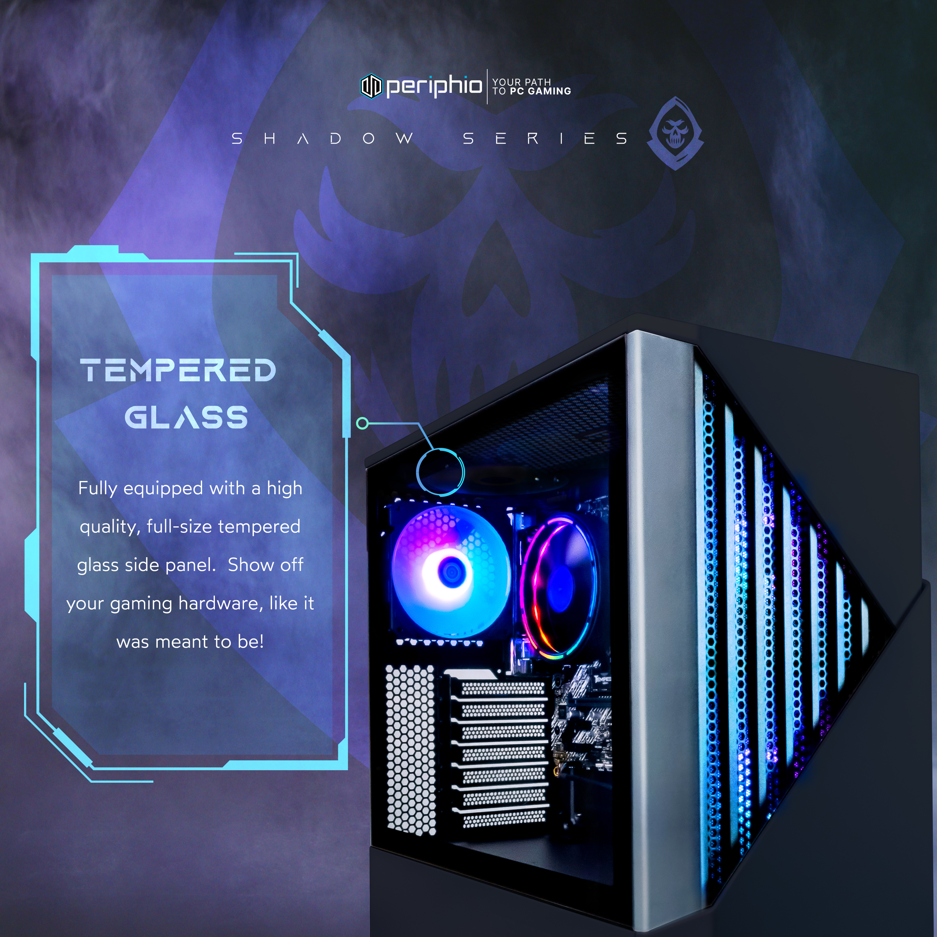 Periphio Reaper Gaming PC Computer - AMD Ryzen 5 5600G, Radeon Vega 7 Graphics, 1TB NVMe, 16GB DDR4 RAM, Windows 11 RGB Battlestation Gaming Bundle