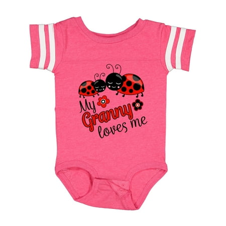 

Inktastic My Granny Loves Me with Cute Ladybugs Gift Baby Boy or Baby Girl Bodysuit