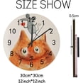 thumbnail image 2 of SKYSONIC Wooden Round Wall Clock Cat with Mouse with Heart Smile Non Ticking Battery Operated Clocks for Home Office Living Room Bedroom, 2 of 6