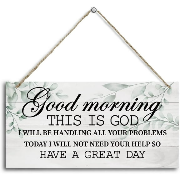 10x5 inch wood plaque - Good Morning This is God Inspirational Quote Wooden Decor Sign, Bible Verses Decor Signs, Hanging Printed Wooden Plaque Decor, Rustic Home Decor Sign, Hanging Christian Gift