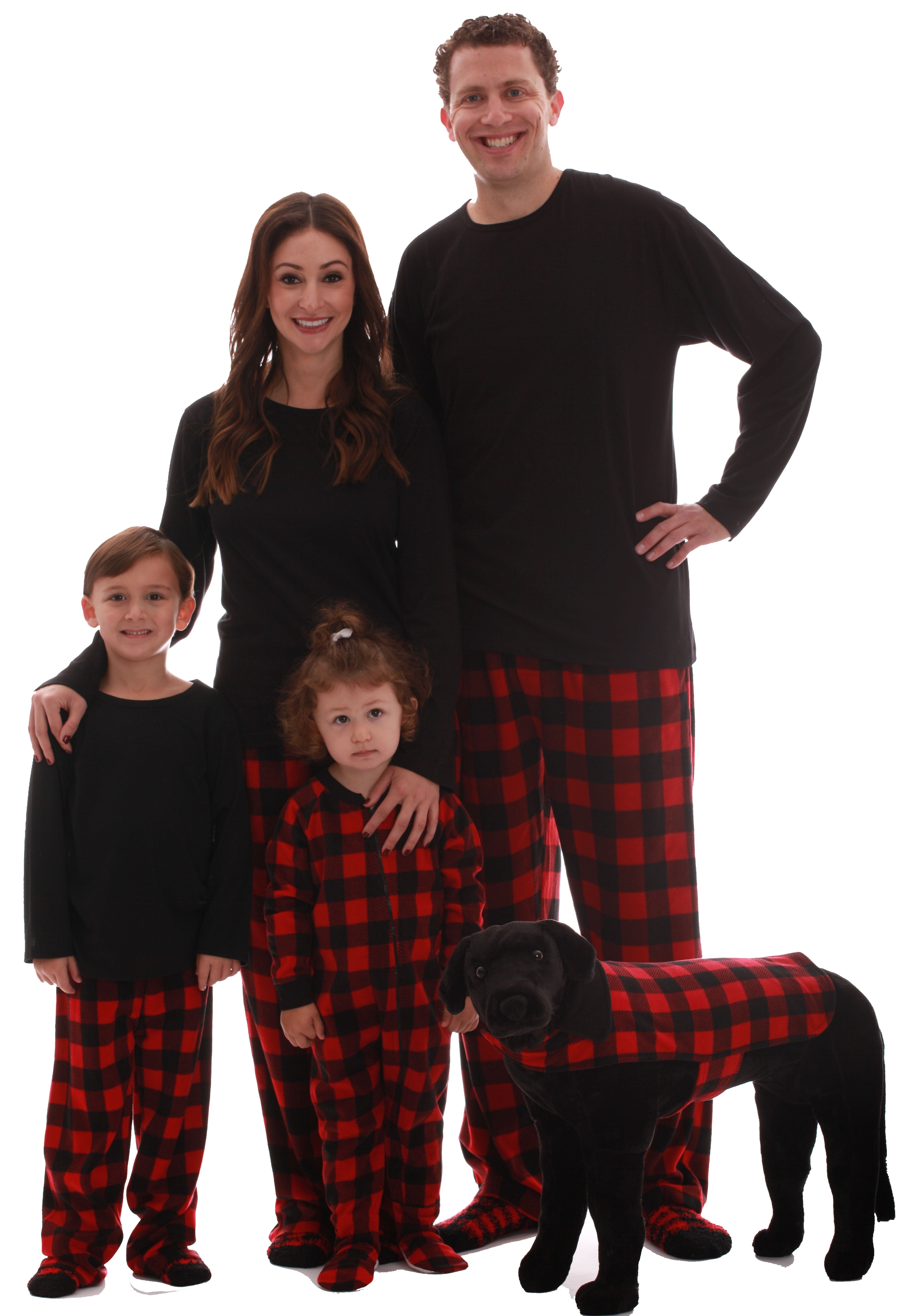 matching family pajamas plus dog