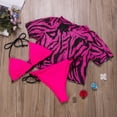 thumbnail image 2 of Qiylii Women Three Piece Summer Bikini Set, Short Sleeve Crop Tops Cover Ups + Sling Bra+Lace Up Panties Swimsuit, 2 of 8