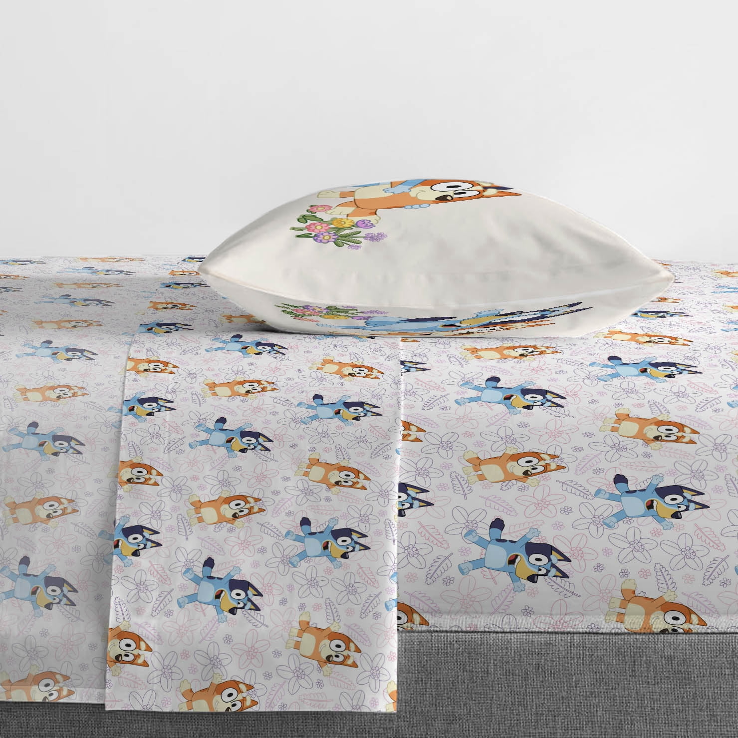 Bluey Garden 3 Piece Twin Size Kids Sheet Set