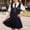 Navy, variant on BRGZLK Back to School Outfit for Girls Casual Preppy Style Cute Fake Two Piece Turn-Down Collar Short Sleeve Shirts and Pleated Skirt with Tie Kid Girl Uniform Clothes Navy 12-13 Years