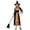 Khaki, variant on Witch Costume for Women, Black and Gold Long Dress with Flared Sleeves, Adult Halloween Outfit for Costume Party and Stage Performance, Black and Gold, Size L