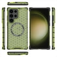 thumbnail image 3 of Allytechgroup Case for Samsung Galaxy S25+, Non-Yellowing Anti-Scratch Slim Thin Translucent Honeycomb Heat Dissipation Dual-Layer Drop Protection Bumper Case Cover Compatible with MagSafe, Green, 3 of 9