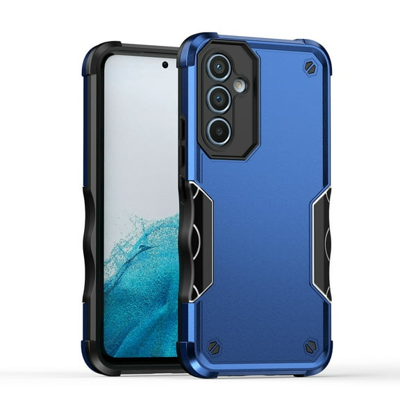 Samsung Galaxy A24 4G, Luxury Heavy Duty Anti-Scratch Shockproof Protective Phone Bumper Cover with Full Body Rubber Armor Bumper Military Grade Drop Protection Phone Case, blue