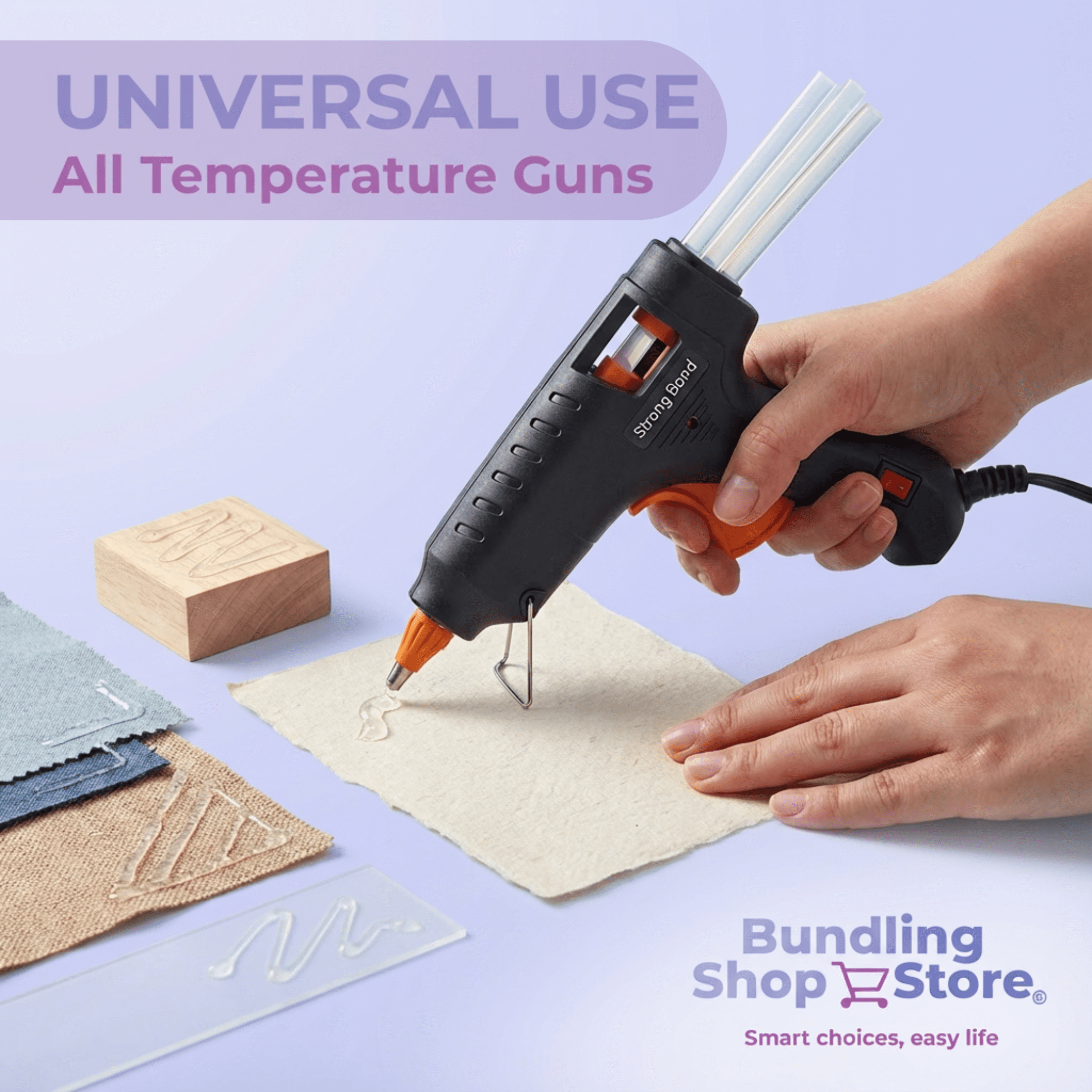 Hot Glue Sticks Full Size- 50 Pack Strong Bond, Smooth Melt Adhesive Rods for DIY Crafts, Repairs, Home Décor & Art Projects