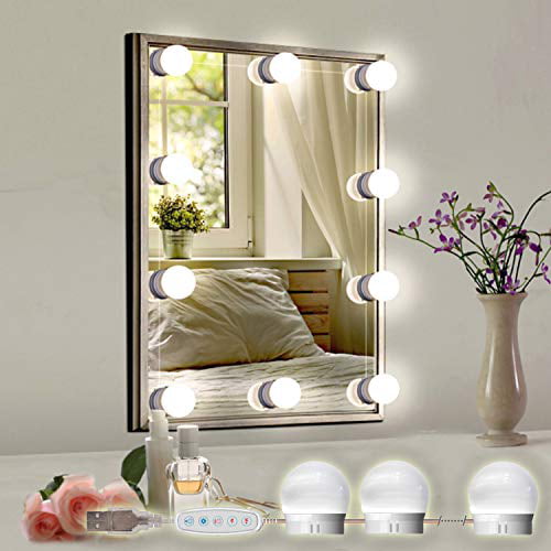 Lights Bathroom Makeup Mirror, Vanity Hollywood Mirror Kit