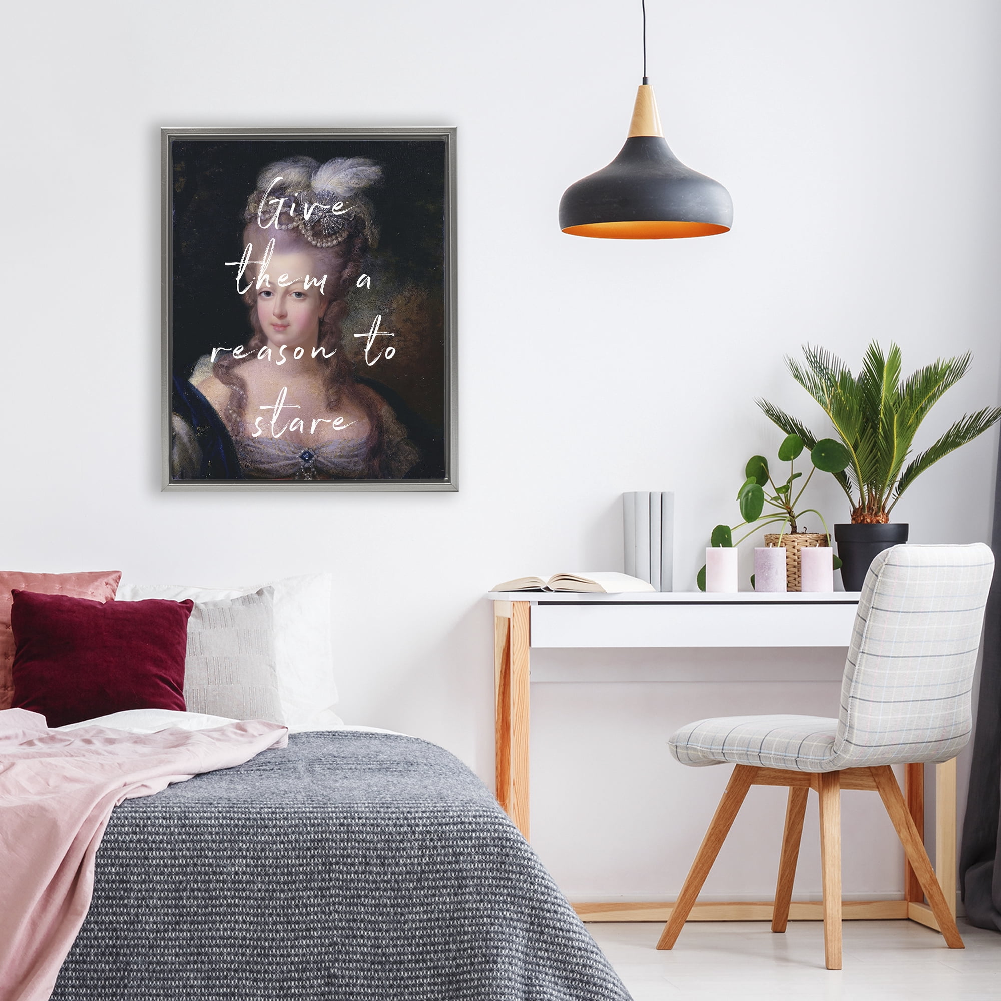 Stupell Industries Give Them A Reason To Stare Gray Framed Floater Canvas Wall Art, design by Tina LeCour